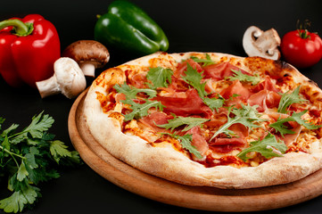 pizza on a white background