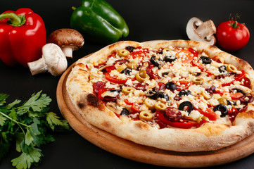 pizza on a white background