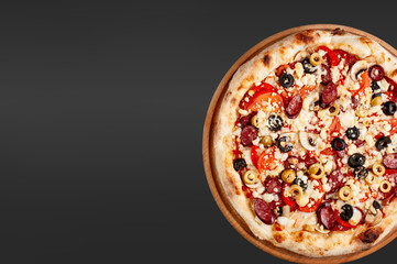 pizza on a white background