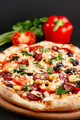 pizza on a white background