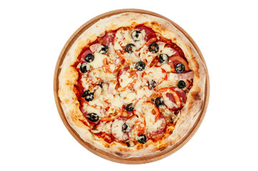 pizza on a white background