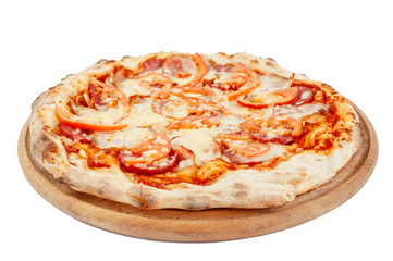 pizza on a white background