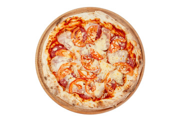 pizza on a white background