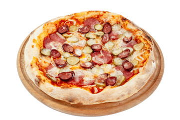 pizza on a white background