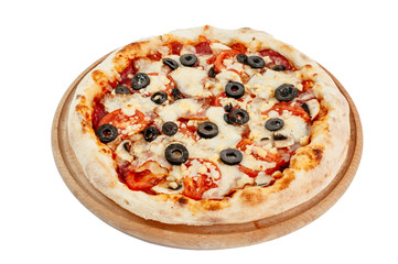 pizza on a white background