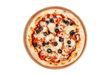 pizza on a white background