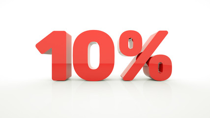 10% off discount promotion sale. 3d illustration ten percent discount collection for your unique selling poster, banner, ads. Christmas, Xmas sale, black Friday global sale and more.