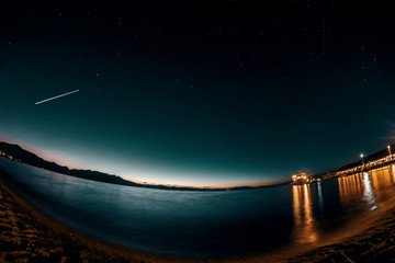 landscape at Lake Tahoe at night