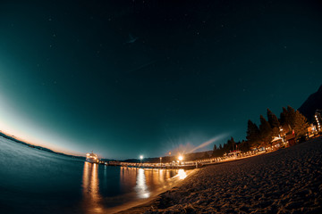 landscape at Lake Tahoe at night