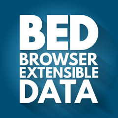 BED - Browser Extensible Data acronym, technology concept background