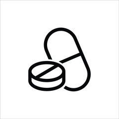 pill flat icon vector logo design trendy 