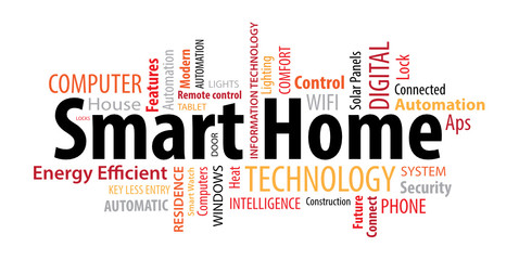 Obraz premium Smart Home Word Cloud on White Background