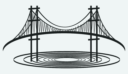 bridge print embroidery graphic design vector art