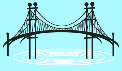bridge print embroidery graphic design vector art