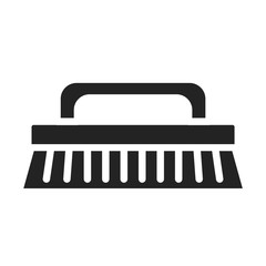 Reusable bamboo wood brush glyph black icon. Zero waste lifestyle. Pictogram for web page, mobile app, promo.