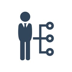 People connecting icon. Networking, business connections. Flat icon design.