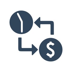 Time is money business metaphor concept. Flat icon design.
