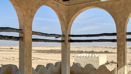 village arabe dans le désert du Qatar