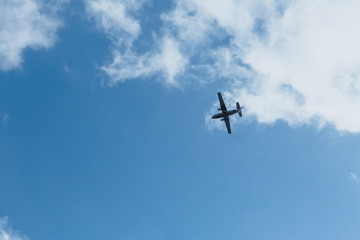 Airplane in the sky.