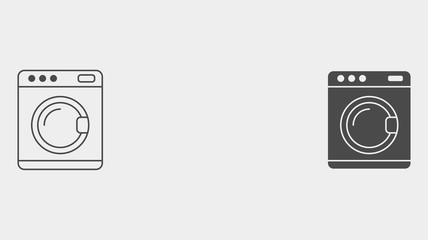 Washing machine outline and filled vector icon sign symbol