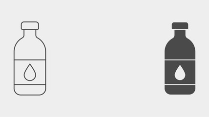 Water bottle outline and filled vector icon sign symbol