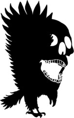 Skull and Eagle embroidery graphic design vector art