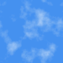 Pluffy clouds on blue sky background pattern illustration