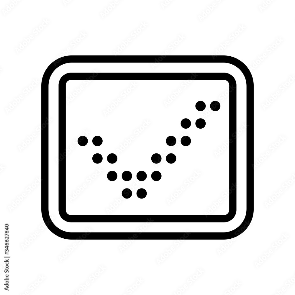 Poster working led square lamp icon vector. working led square lamp sign. isolated contour symbol illustrat