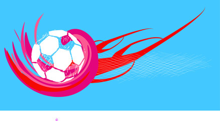 Soccer ball embroidery graphic design vector art