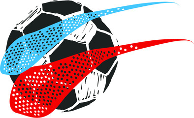 Soccer ball embroidery graphic design vector art