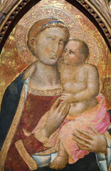 The Eleusa icon - blessed Virgin Mary and Child from Panagia Church in Meteora, Greece