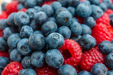 Blueberries and Raspberries 