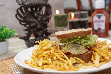 Hambúrguer - Cheese-salada - X-Salada com batatas fritas