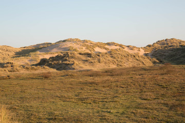 Beautiful dunes at sunset on Balmedie beach