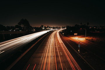 Fototapeta na wymiar US highway at night