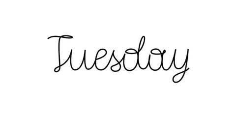 Vector lettering Tuesday. Handwritten style.