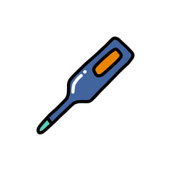 medical thermometer doodle icon, vector illustration
