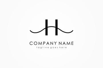 Abstract Initial Letter H Logo. Simple Letter with Line Art Hair Symbol. Usable for Fashion, Beauty Salon, Cosmetic and Spa Center Logos. Flat Vector Logo Design Template Element.