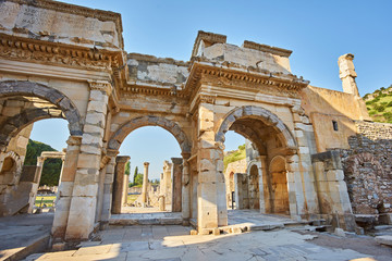 Fototapeta na wymiar Details of Celsus Library, Ephesus Turkey
