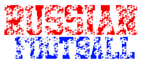 Russia fotball soccer ball print and embroidery graphic design vector art