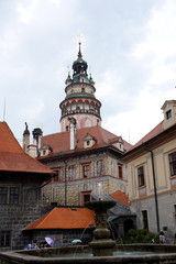 old town of cesky krumlov / krumau on Vltava river in Bohemia