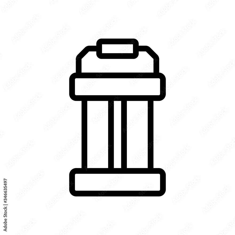 Poster portable lamp with wooden handle icon vector. portable lamp with wooden handle sign. isolated contou
