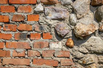 Background of stone wall texture photo, brick and stone