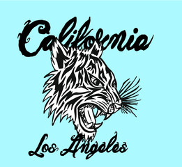 Tattoo tribal tiger California Los Angeles Print embroidery graphic design vector art