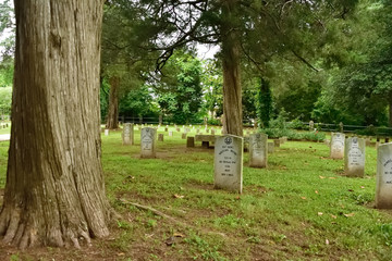 Civil war  cemetery in Georgia southern soldiers and northern soldiers