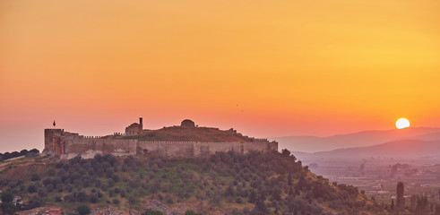 Naklejka premium Historical Selcuk Castle. Royal tombs.