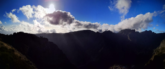 panorama of the mountains and clouds