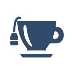 Cup of tea with tea bag. Flat icon illustration.