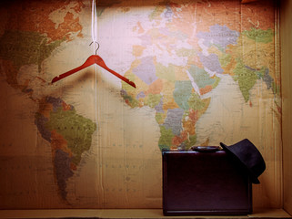 world map on a vintage background