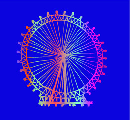 London Print embroidery graphic design vector art